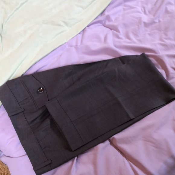 Nordstrom grey with white pinstripe ankle pants. Size 6. - Picture 1 of 3